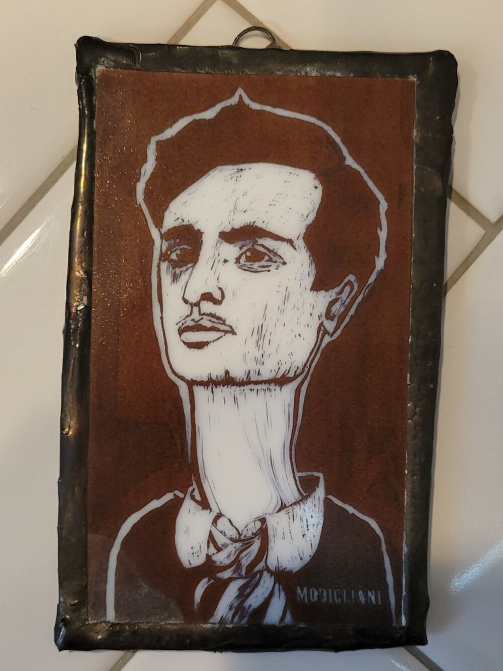 Le Puppet Regime "Modigliani" Stained Glass Ornament